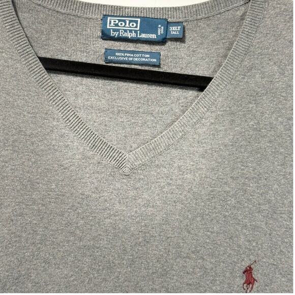 Ralph Lauren Polo Sweater Vest Men's Size 3XLT (Tall) Grey Casual Preppy Golf - Picture 2 of 6